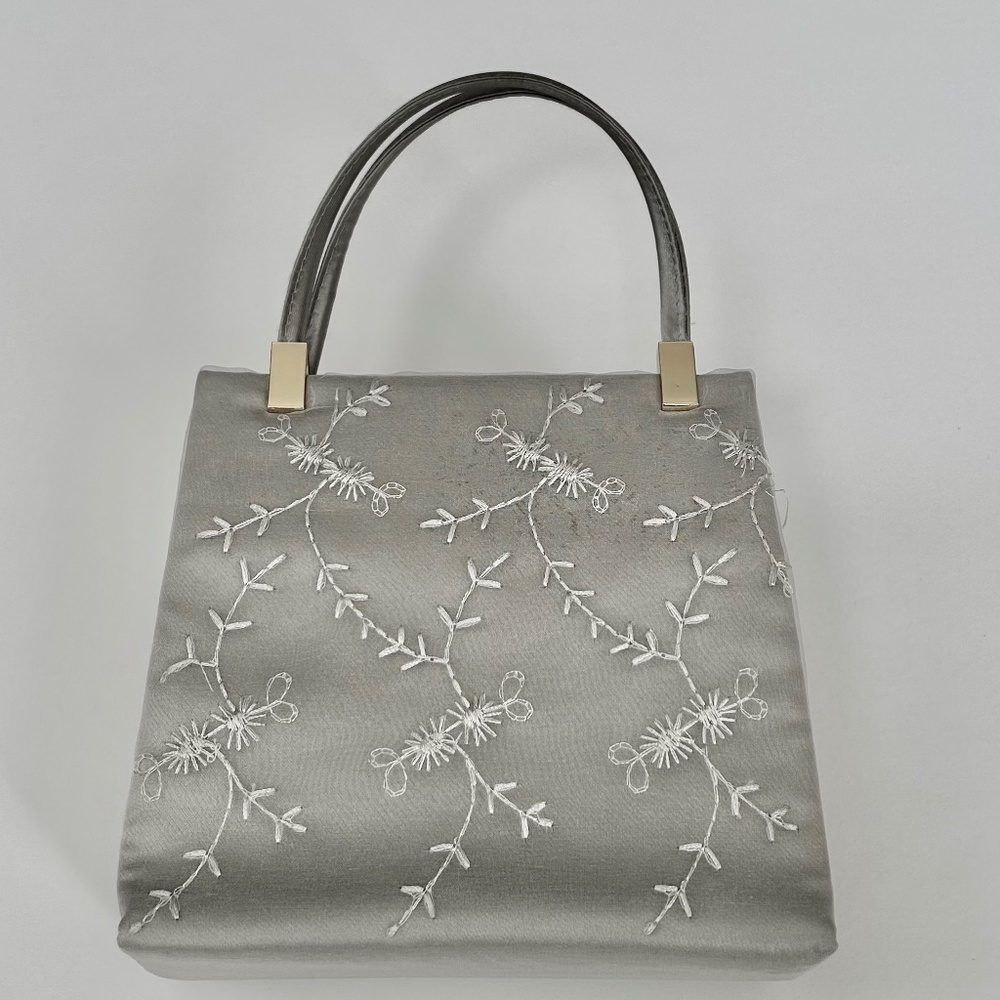 Bloomingdale's Vintage-look Soft Grey Small Clutch Purse